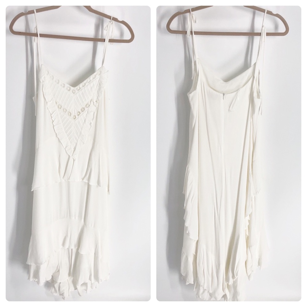 A La Plage NWT Ruffle Tiered Dress Ivory Sz M